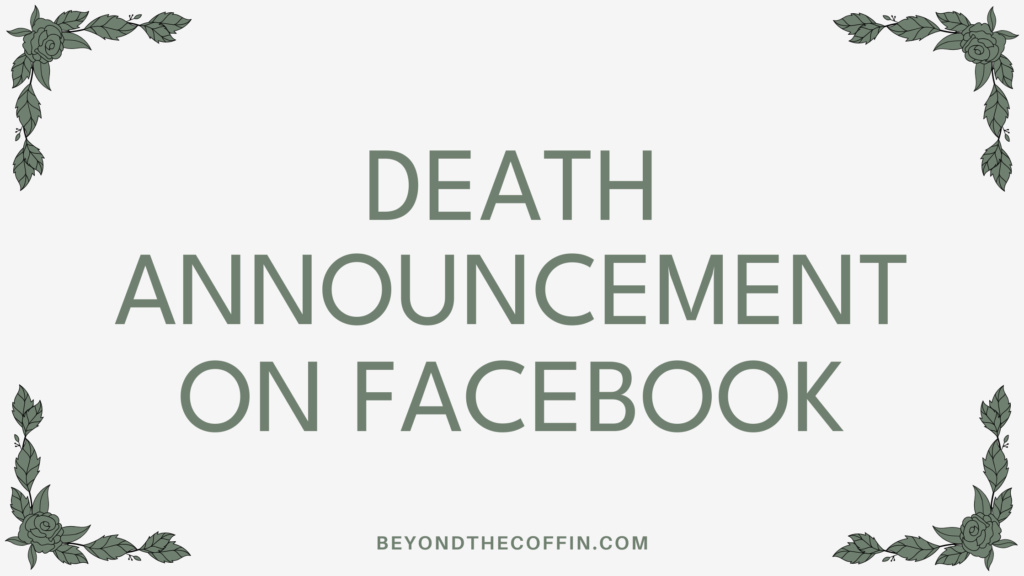 death announcement on facebook